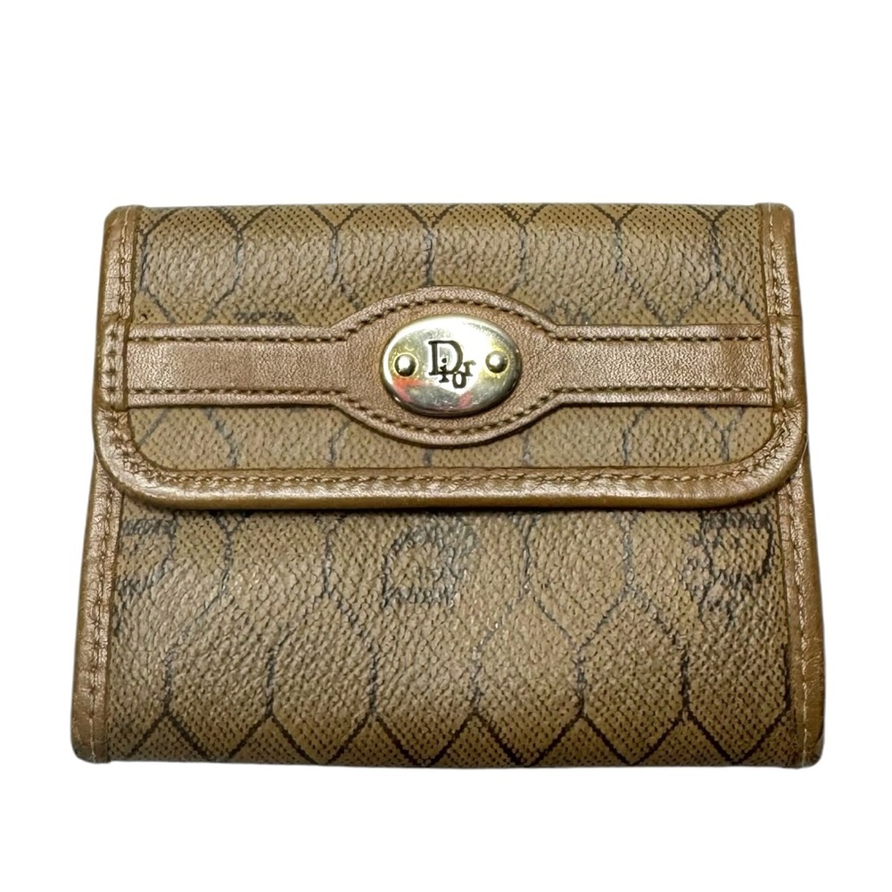 Christian Dior | Vintage Honeycomb Monogram Snap Closure Coin Purse